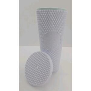 Starbucks White/ Mint Green tumbler 24oz No Straw
